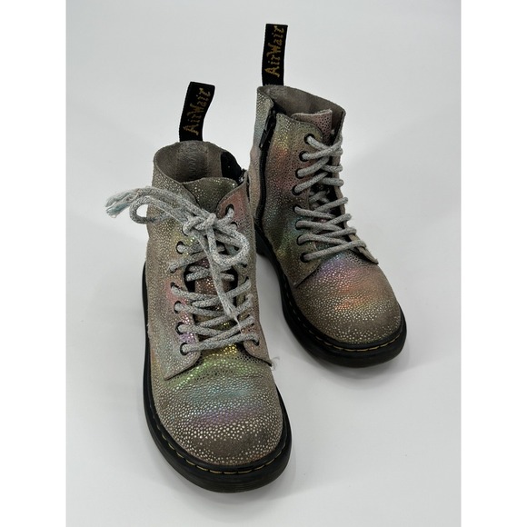Dr. Martens Other - Dr. Martens 1460 Pascal J Rainbow Iridescent Metallic Zip Boots Girls Youth 12